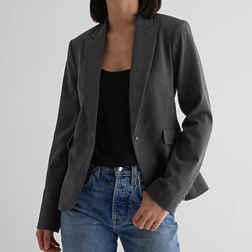 Express Women's Grey Blazer Suit Jacket Size 2 🌟